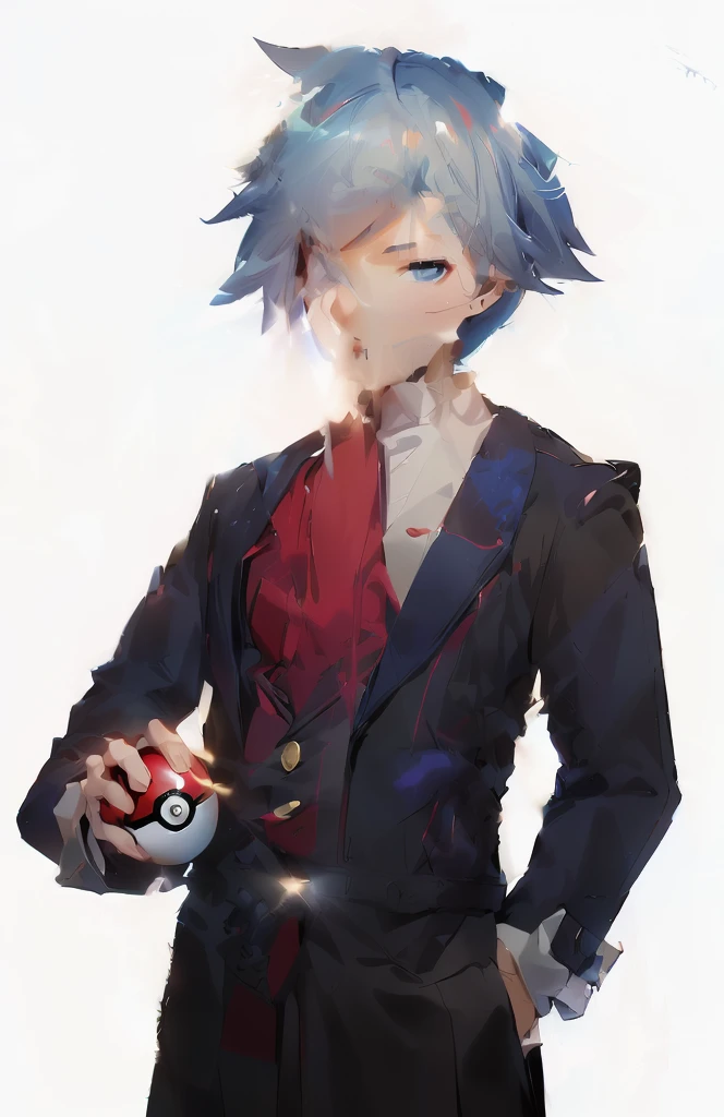 穿西裝的man,man,man , Holding POKEBALL in hand,animated cartoon man,Pokémon,pokemon anime,Smooth anime CG art, Style Art, Realistic anime art style, Extremely detailed artger, cartoon,super high quality, 8k, RAW photos, actual