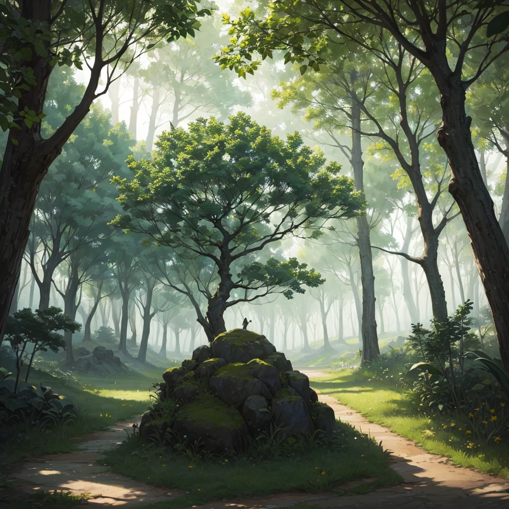Botanical illustration、masterpiece、Best Quality、Classic、Very detailed、leaf、(No people)、darkness、forest、fog、Green lighting。