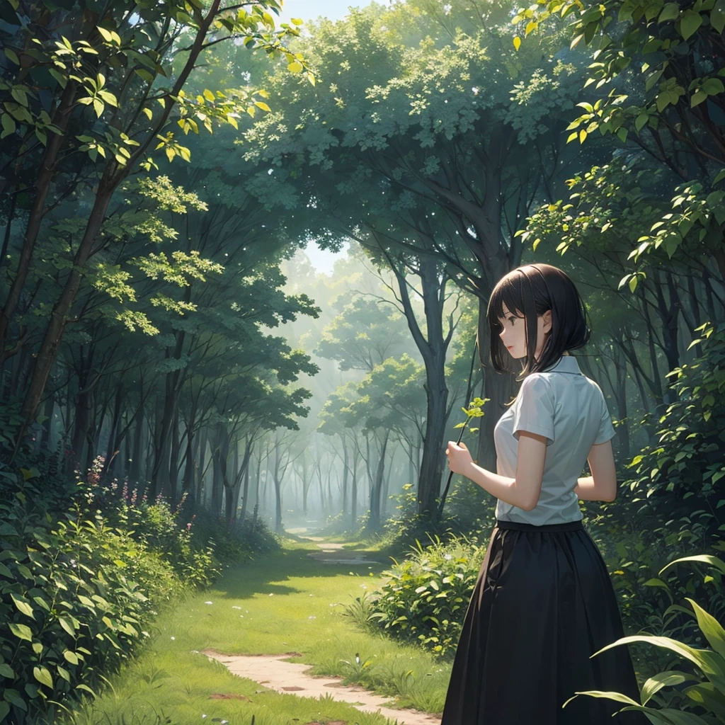 Botanical illustration、masterpiece、Best Quality、Classic、Very detailed、leaf、（No people）、darkness、forest、fog、Green lighting。