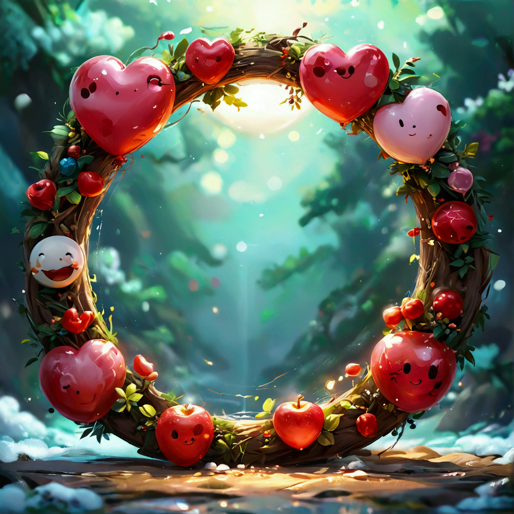Creating icons for SNS、Smiling character in a round frame、Real Stick、Realistic illustration、Anime Style、high quality、high resolution、Heartwarming Characters、Retouching、Fantasy backgrounds、Unrealistic characters