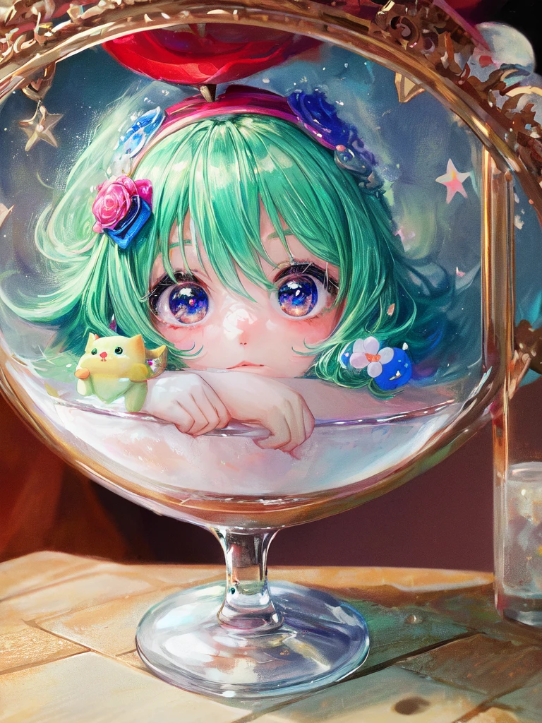 a close up of a  drinking a drink at a table, cute digital art, realistic cute girl painting, adorable digital painting, cute kawaii girl, cute detailed digital art, cute cartoon, cute cartoon character, cute beautiful, cute anime girl, cute and lovely, cute 3 d render, girl cute-fine-face, cute expression, lovely and cute, cute character