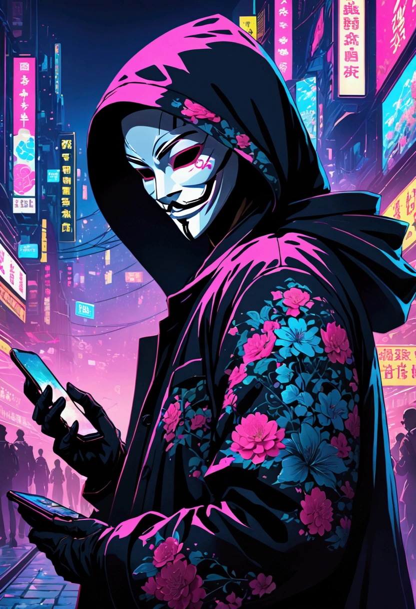 sharp guy with hood and mask holding a smartphone, hq 4k phone wallpaper, phone wallpaper, phone wallpaper hd, hd phone wallpaper, anonymous, 4 k wallpaper, 4 k wallpaper, anonymous mask, 坏蛋动漫8 K, iphone wallpaper, amazing wallpaper, hacker cyberpunk, 4k manga wallpaper, mobile wallpaper, hacker, hq wallpaper 4k