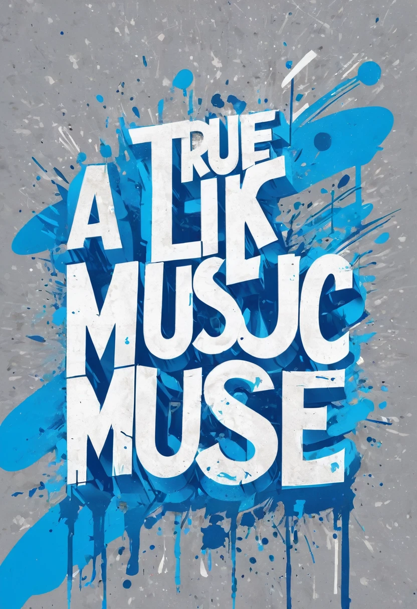 a close up of a blue and white text on a gray background, a screenprint inspired by Dan Luvisi, shutterstock, graffiti, music is life, liflike, life like, loud music, live, uploaded, loud, true life, true to life, lived in, 🪔 🎨;🌞🌄, life-like, living the good life