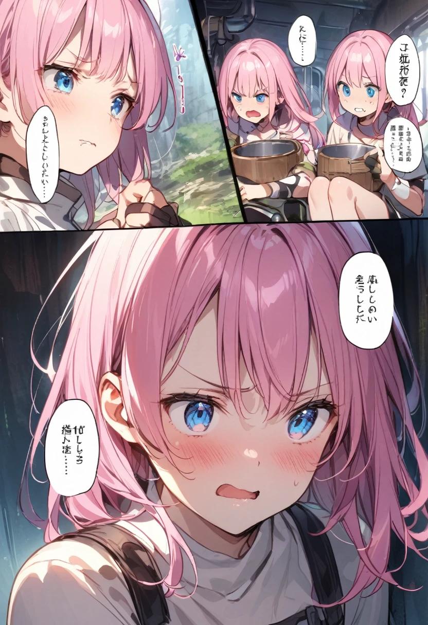 Lost Underground、lost、View map、Troubled face、Girl with pink hair、blue eyes