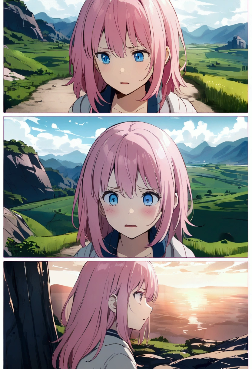 Lost Underground、lost、View map、Troubled face、Girl with pink hair、blue eyes