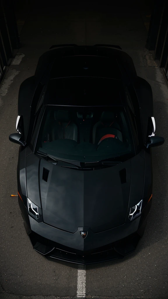 Black Lamborghini with the doors open up with a curly 18 year old boy in the front wearing black clothes