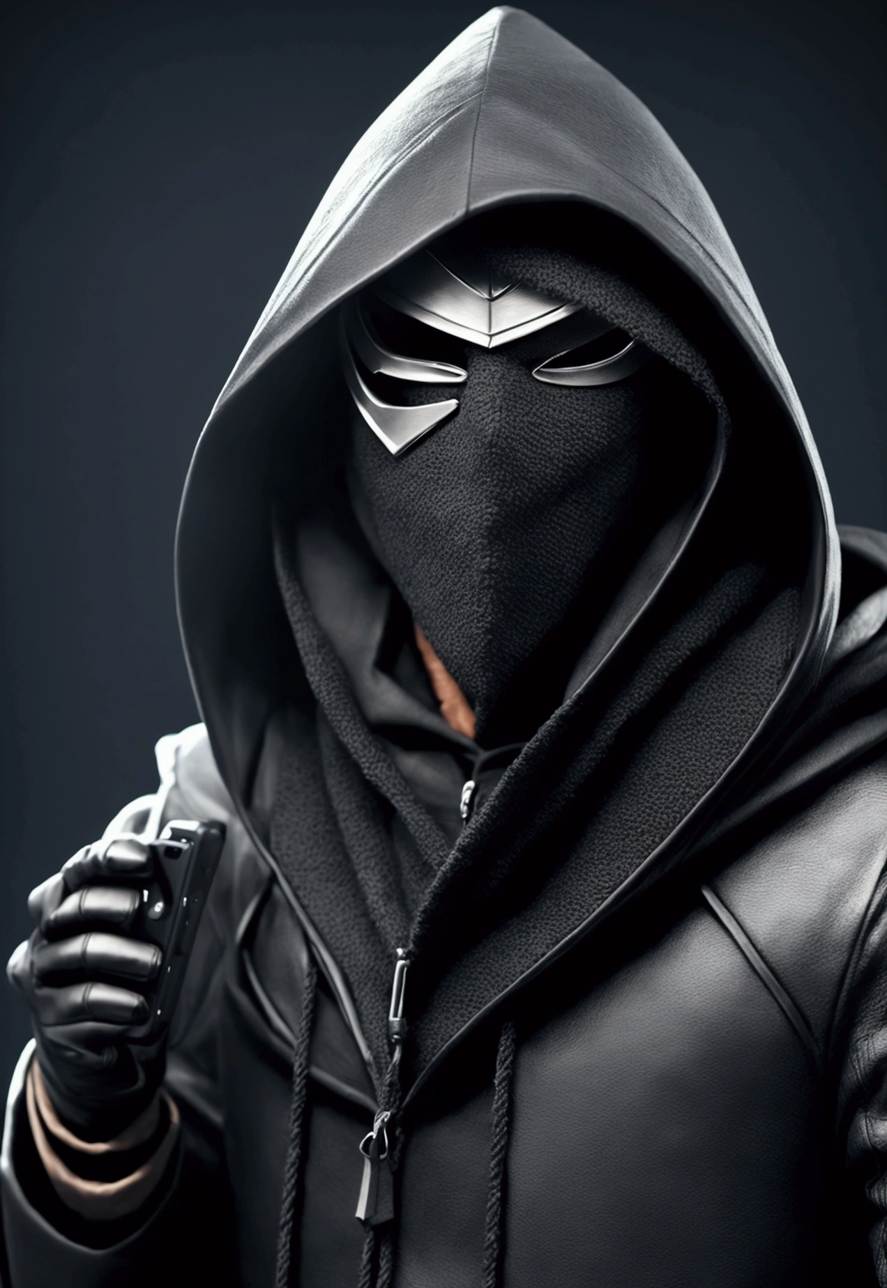 sharp guy with hood and black mask holding a smartphone, hq 4k phone wallpaper, phone wallpaper, phone wallpaper hd, hd phone wallpaper, anonymous, 4 k wallpaper, 4 k wallpaper,
