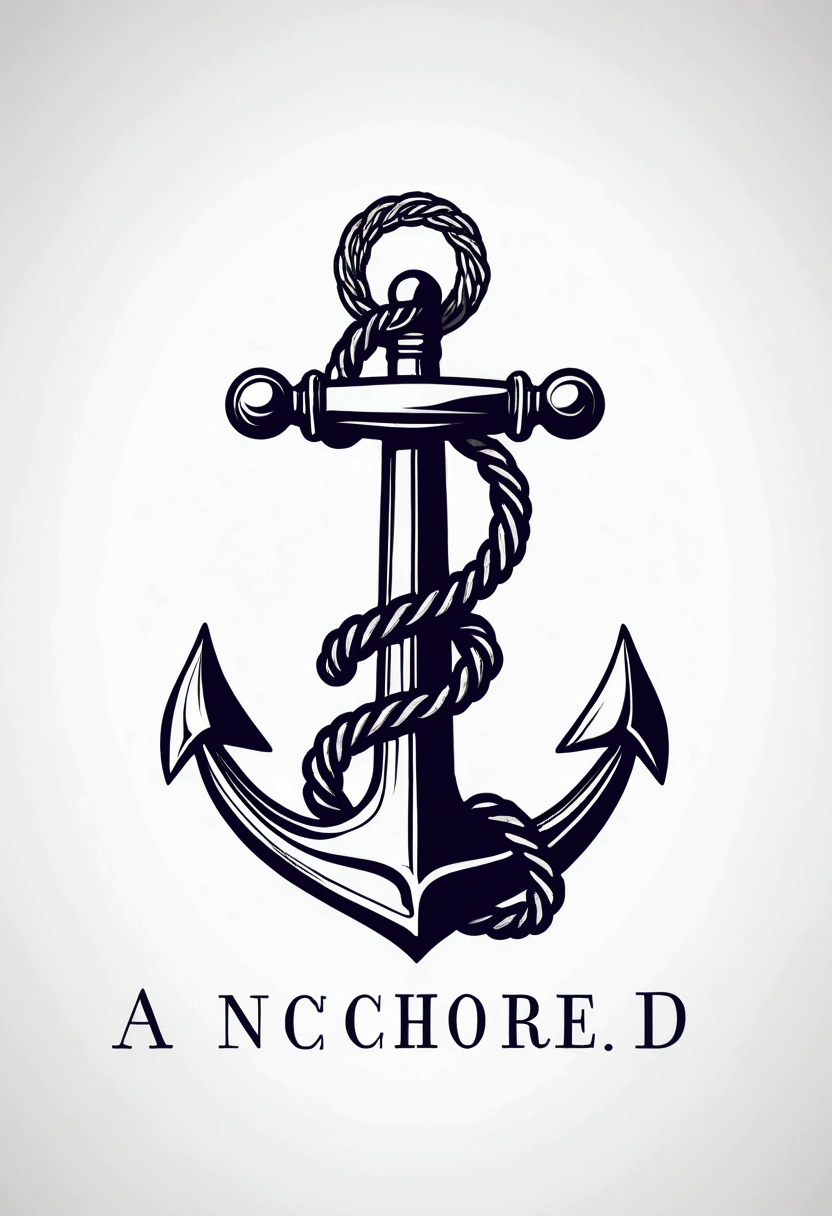 Generate logo of an anchor with the word Anchored