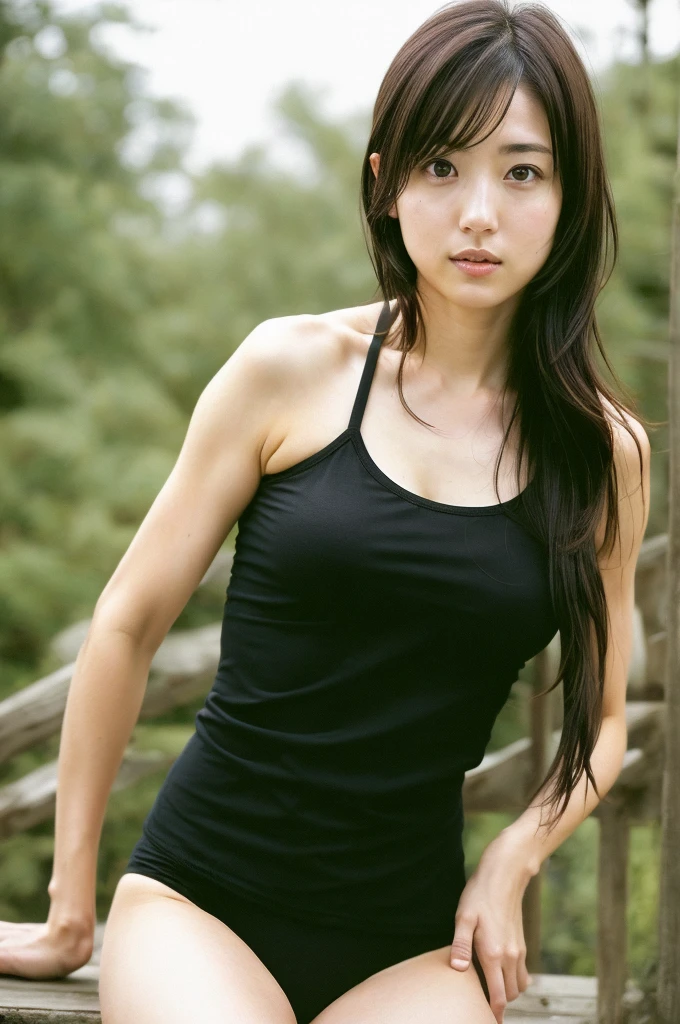 (((One girl,alone))),(Highly realistic photos, High resolution, Detailed face, Beautiful Eyes) Japanese women, 30 years old, Cute Face, Nice body, Medium chest, ,Hairstyle,  Take a photo book,Healthy Body,Thighs、turn over、I can see her panties,Tifa Lockhart