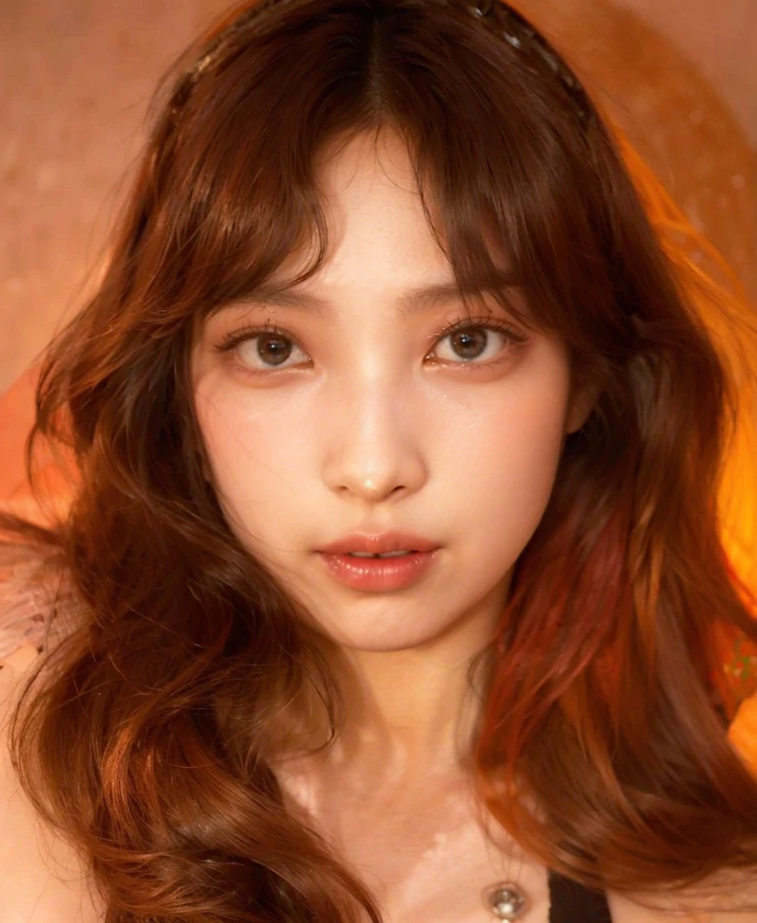 (masterpiece),(best quality:1.0), (ultra highres:1.0), detailed illustration, 8k, anime, 1girl, beautiful anime girl, wearing a red dress, flower crown, pretty face, detailed face, beautiful eyes, detailed eyes, dark red eyes, bright red lips, red lipstick, beautiful stylish hair, highlights in hair, bangs anime style, best quality, vibrant
