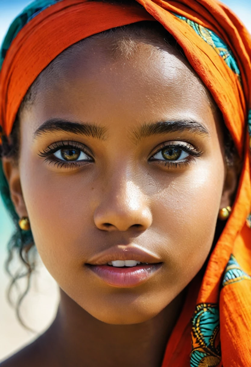une belle fille des Caraïbes mixtes, corps complet extrêmement détaillé, Beaux yeux détaillés, belles lèvres détaillées, mains et visage extrêmement détaillés, fille en forme, (habits et lieu) couleurs vives, éclairage naturel, (Meilleure qualité,4k,8k,haute résolution,chef-d&#39;œuvre:1.2),ultra-détaillé,(Réaliste,photoRéaliste,photo-Réaliste:1.37),portrait,paysage