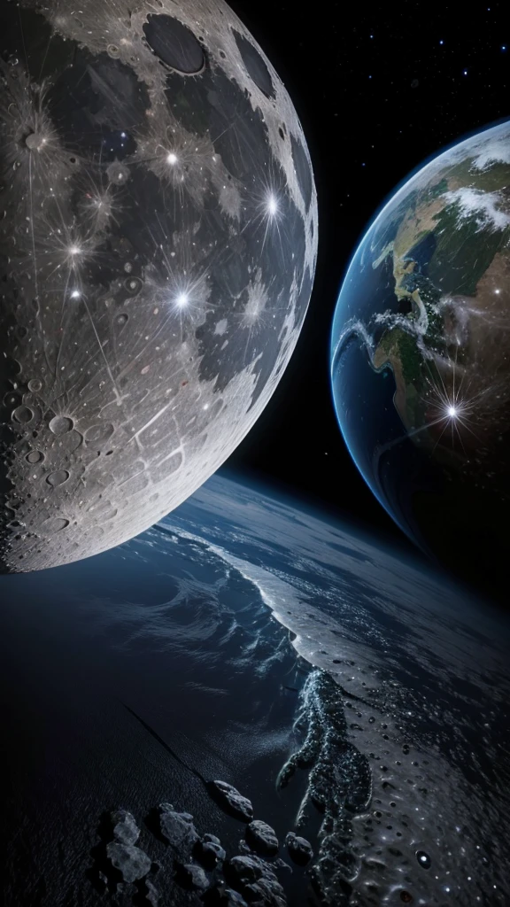Planet earth being destroyed by the moon