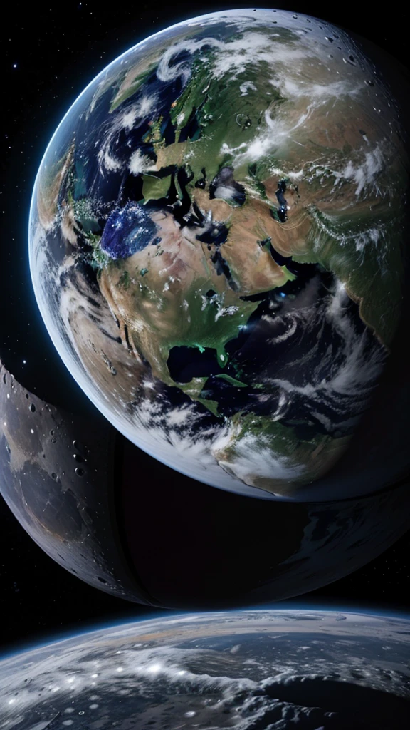Planet earth being destroyed by the moon