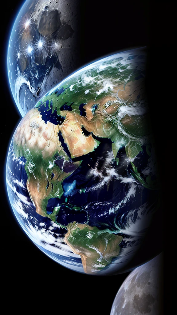 Planet earth being destroyed by the moon