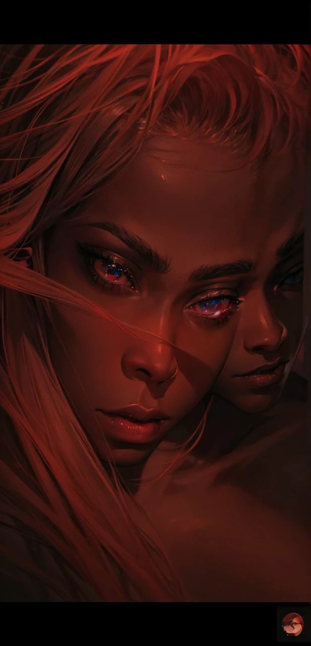 a black male boy, around 20 years old, in a red room, detailed facial features, beautiful detailed eyes, beautiful detailed lips, extremely detailed face, intricate expression, dramatic lighting, high contrast, digital art, hyper realistic, cinematic, vibrant colors, dramatic shadows, moody atmosphere