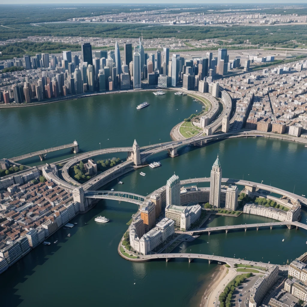 Make a charming city in high definition, act as if she were being seen from above .