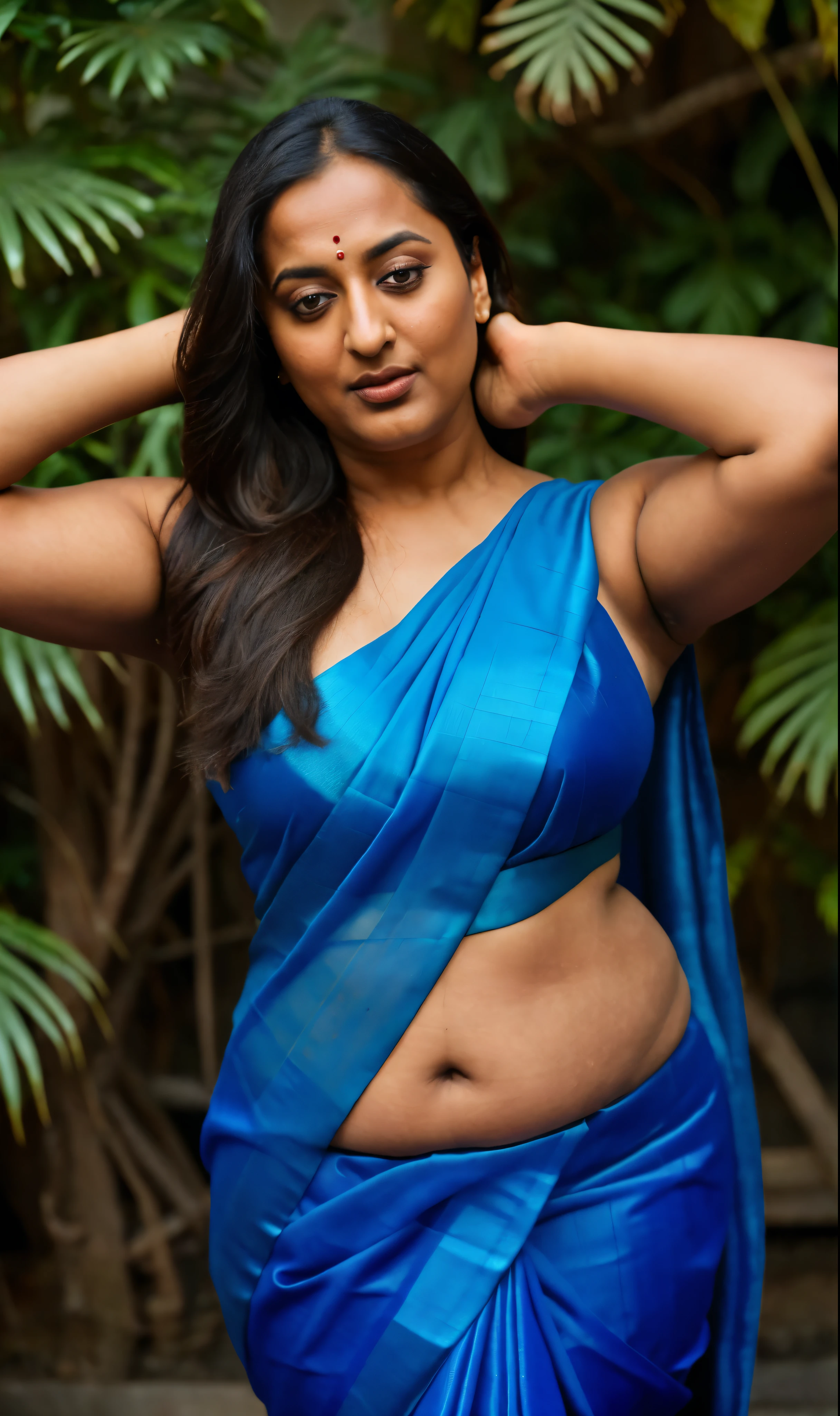 Foto RAW, photorealistic, photography, full body shot, 60 years old Woman, mascara, eye kajal, juicy figure, master shot, perfect eyes, goddess like beauty, pierced eyes, perfect thick chubby mallu Desi aunty bhabhi, Wearing a Stanapatta, a chest-band.Saree model, model Photography, Indian saree shoot, Indian traditional wear advertising photography, traditional wear brand shoot, face of Indian actress Sonakshi Sinha, masterpiece, realistic, realism, incredible details, pleasure, photorealism, detailed skin, skin pores, high contrast, photorealistic Artstation 8k HD digital art trend of high definition and detailed realistic skin texture, ultra detail, realistic skin texture, armature, best quality, ultra high definition, (photorealistic:1.4),, high resolution, detail, raw photo, sweat, Re sharp, by Lee Jefferies Nikon D850 Film Stock Photo 4 Kodak Portra 400 Camera F1.6 Lens Rich Color Ultra Real Realistic Realistic Textures Dramatic Lighting Unreal Engine Trending at Art Station Cinestill 800,(pele altamente detalhada: 1.2), 8k UHD, DSLR, soft-lighting, alta qualidade, grain of film, Fujifilm XT3,she didn't like to wear blouse or bra, she is happy to wear only saree, she hates blouse or bra, highly detailed hairy armpits, hyper realistic skin, skin pores, sweat, veins, stubble armpits, erotic temptation, appealing figure, appealing body language, fleshy arms, horny desi indian mommy, she wants to dominate young boys by showing her tempting figure, irresistibly hot, armpits hair clearly visible, freckles 0.2, stretchmarks 0.2, outstanding picture quality, sharp focus, 4k edits, dramatic lighting