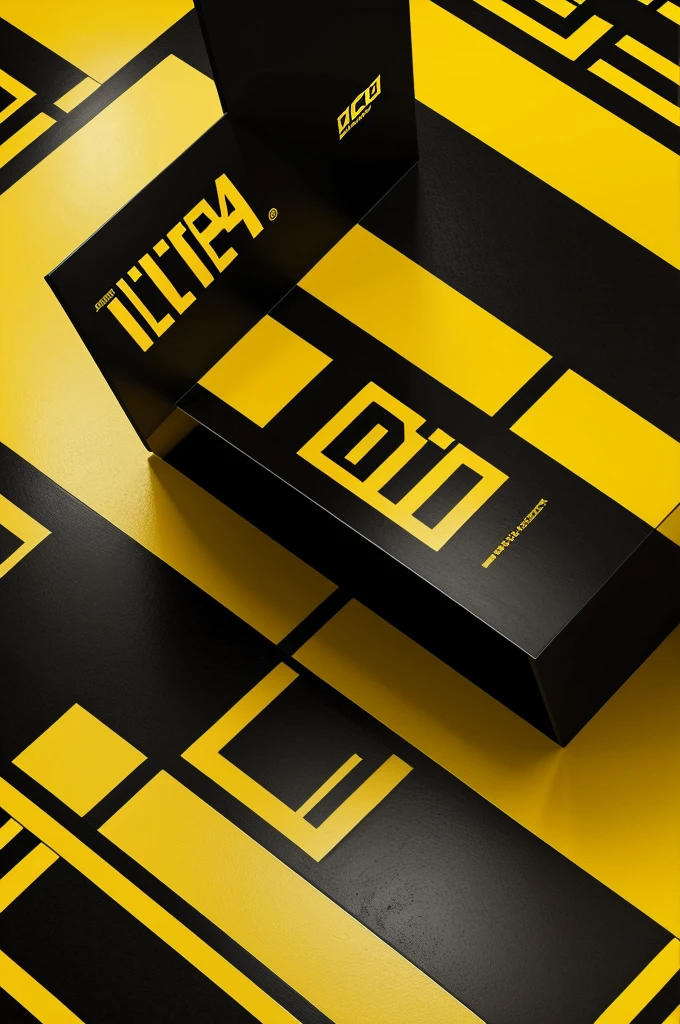 A small coffee, of one floor, with black and yellow mosaic style colors, that the name has Licida as a logo and that the logo is a little modern and pretty