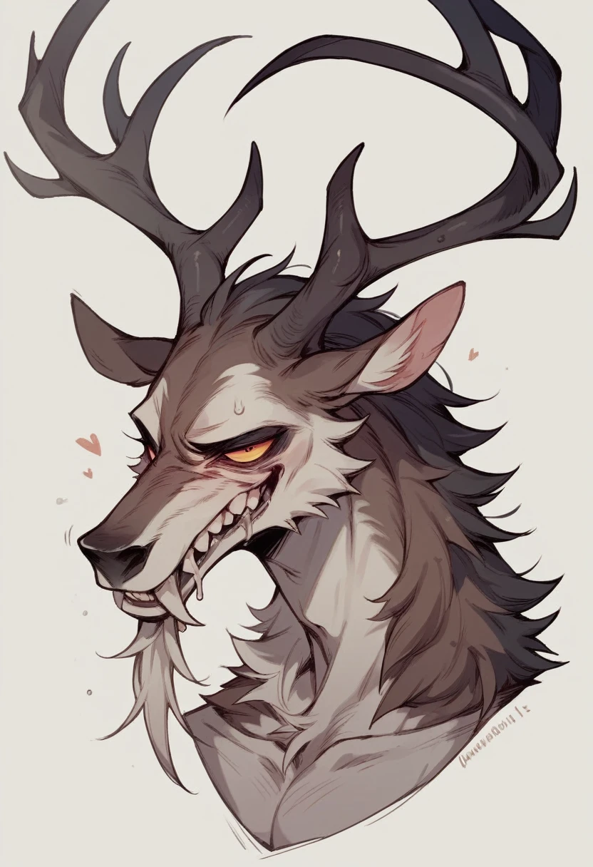 Close-up of Human Face in Absolute Terror Looking at Wendigo