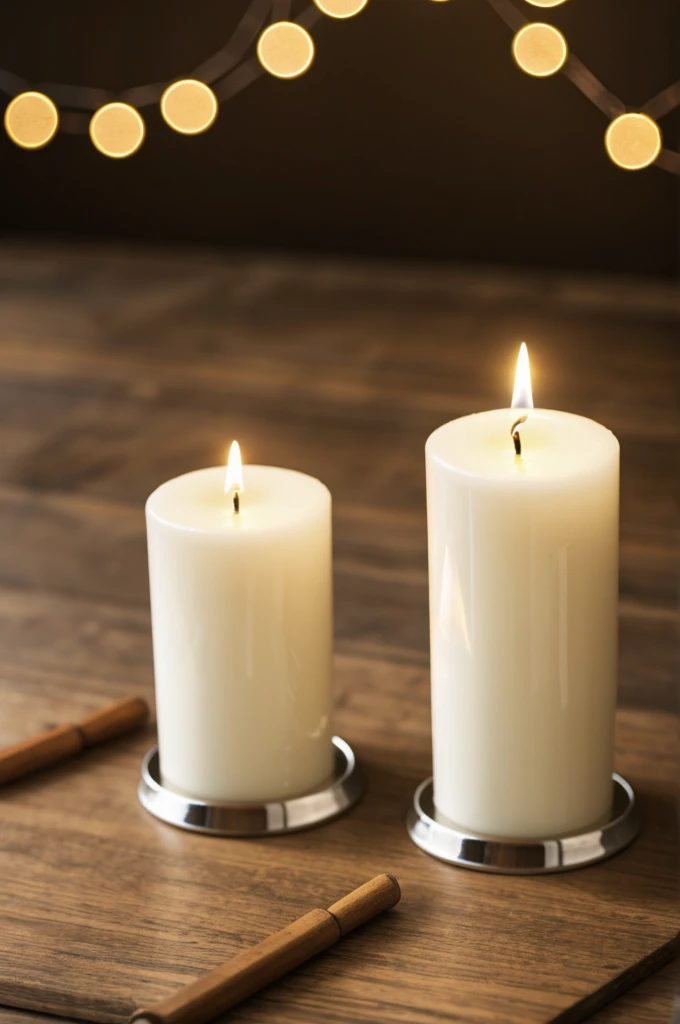 Two candles joined by a thread 