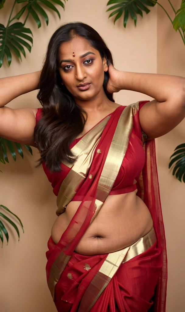 Foto RAW, photorealistic, photography, full body shot, 60 years old Woman, mascara, eye kajal, juicy figure, master shot, perfect eyes, goddess like beauty, pierced eyes, perfect thick chubby mallu Desi aunty bhabhi, Wearing a Stanapatta, a chest-band.Saree model, model Photography, Indian saree shoot, Indian traditional wear advertising photography, traditional wear brand shoot, face of Indian actress Sonakshi Sinha, masterpiece, realistic, realism, incredible details, pleasure, photorealism, detailed skin, skin pores, high contrast, photorealistic Artstation 8k HD digital art trend of high definition and detailed realistic skin texture, ultra detail, realistic skin texture, armature, best quality, ultra high definition, (photorealistic:1.4),, high resolution, detail, raw photo, sweat, Re sharp, by Lee Jefferies Nikon D850 Film Stock Photo 4 Kodak Portra 400 Camera F1.6 Lens Rich Color Ultra Real Realistic Realistic Textures Dramatic Lighting Unreal Engine Trending at Art Station Cinestill 800,(pele altamente detalhada: 1.2), 8k UHD, DSLR, soft-lighting, alta qualidade, grain of film, Fujifilm XT3,she didn't like to wear blouse or bra, she is happy to wear only saree, she hates blouse or bra, highly detailed hairy armpits, hyper realistic skin, skin pores, sweat, veins, stubble armpits, erotic temptation, appealing figure, appealing body language, fleshy arms, horny desi indian mommy, she wants to dominate young boys by showing her tempting figure, irresistibly hot, armpits hair clearly visible, freckles 0.2, stretchmarks 0.2, outstanding picture quality, sharp focus, 4k edits, dramatic lighting