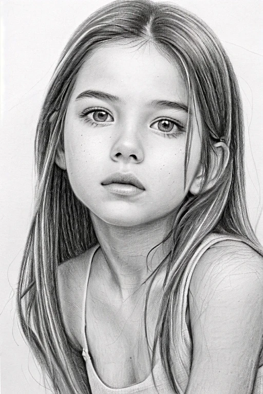 Beautiful girl, Pencil drawing
