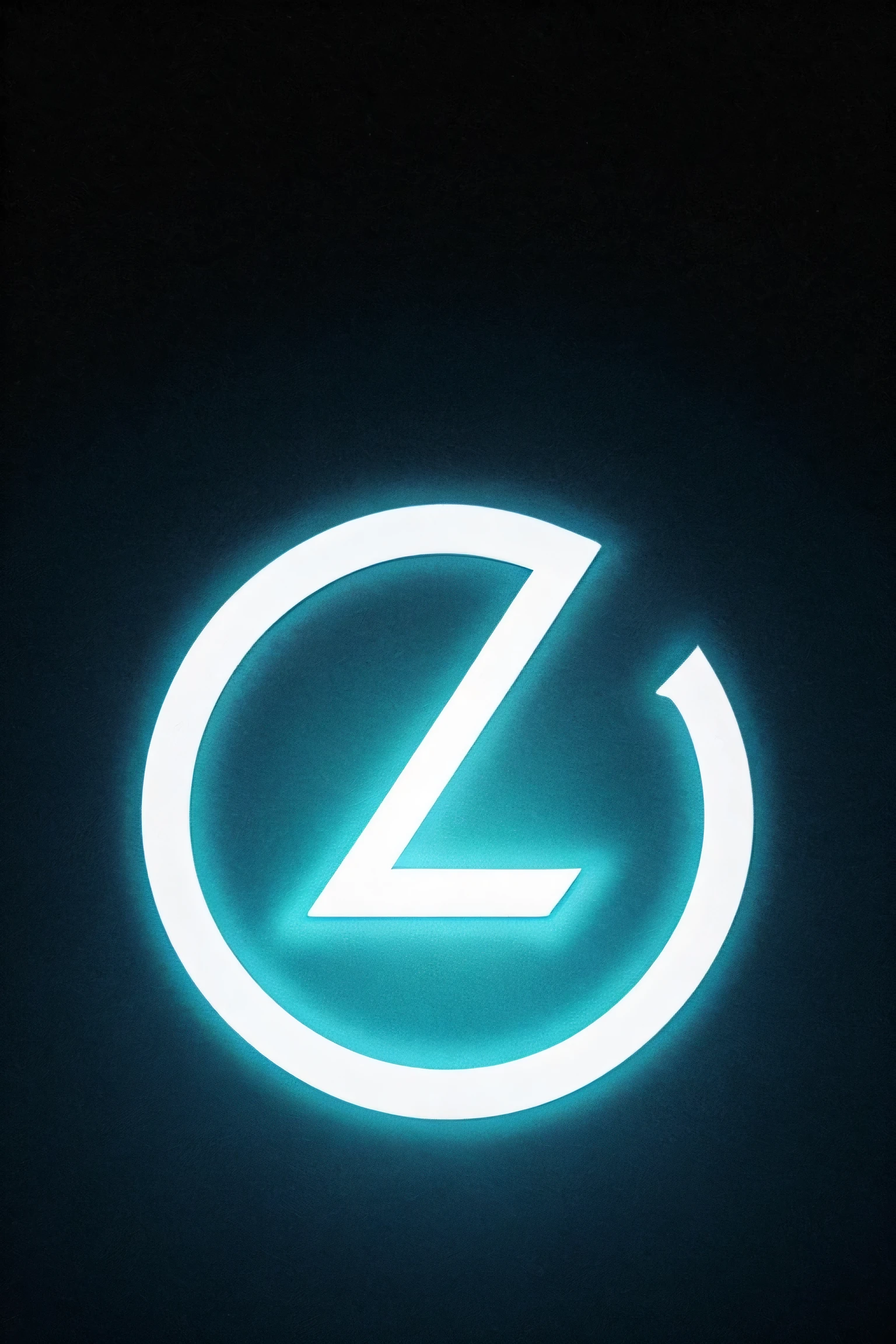image with dark background, with a zeta letter logo, the light blue letter that contains shadows