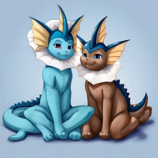 2 Naked brown vaporeon