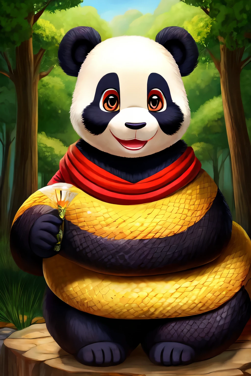 A PANDA AND A SNAKE
