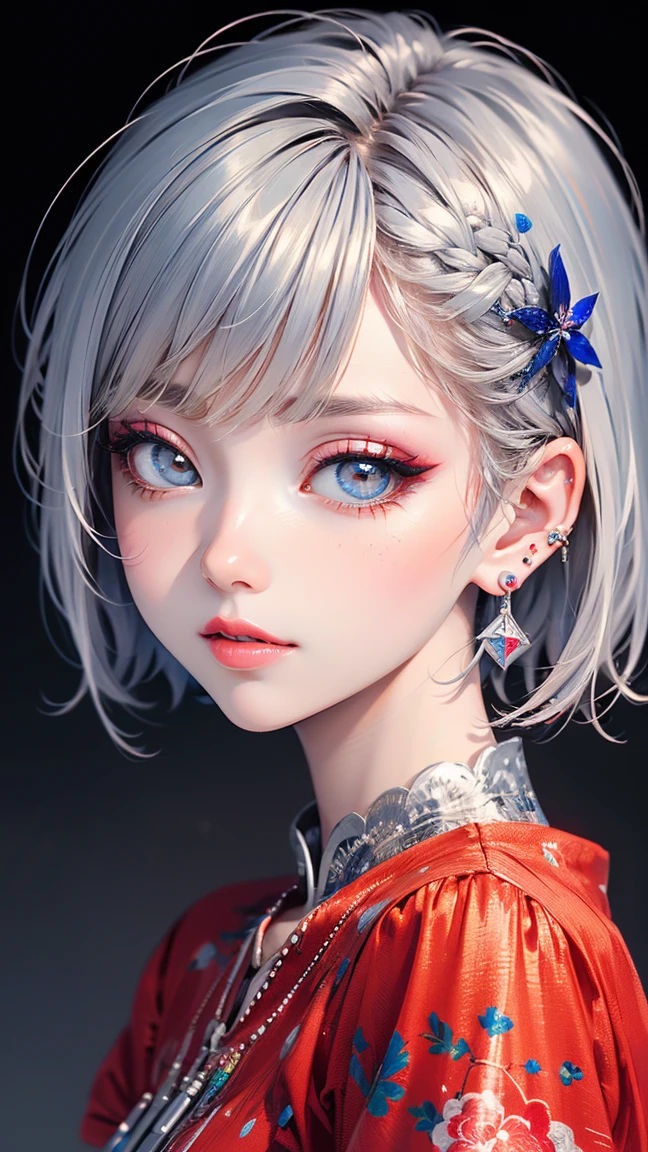 1 girl，Silver short hair，Beautiful facial features，Exquisite makeup，small freckles，Pearl necklace，Black suspender skirt，Shoulder，White hair on arm、Close-up of miss wearing white mask, Beautiful character painting, guweiz, Gurwitz-style artwork, White-haired god, author：Yang Jie, Epic and beautiful character art, Stunning character art, author：Fan Qi, by Wuzhun Shifan, pixiv Art Street Guviz, Single ponytail, insult, High Ponytail, Tall and big, Long legs, (sleeveless lace shirt), (shorts), (Striped )), ((Striped )), Walk, elegant, dignified, miss, Beautiful curves, sweet smile, Strong sense of detail and layering, color丰富绚丽, Has a unique texture, rich and colorful, color, vivid, Design Art, 16K, Super detailed, {{illustration}}, {Extremely refined}, {Exquisite surface treatment}, Super detailed, Delicate and shining eyes, {{Light}}, 极致Light效果, Model: realism, CFG size: 12, Laura: Bright texture (1.35), high quality, masterpiece, Exquisite facial features, Delicate hair depiction, Detailed depiction of the eyes, masterpiece, best quality, Light線追蹤, Extremely detailed CG unified 8k wallpaper, masterpiece, best quality, (1 girl), 完美miss身材, (((Skinny white T-shirt))), beautiful eyes, (Delicate face), short black hair, Tie your hair up, Light blue hairpin, Black silk frame glasses, in class, (White skin), (Optimal Lighting), (Super intricate details), 4k unity, (Super detailed CG), Showing off her white legs, , Hot Pants, shorts,性感Long legs, Thin waist, Sweat runs down my waist, Showing belly, Extremely detailed depiction, Pink Hair, Asymmetrical bangs, Transparent clothes, Hands on thighs, 把目Light移開, 8k resolution, Raise an eyebrow, shiny hair, Flower head, Wristbands, bandage，leather