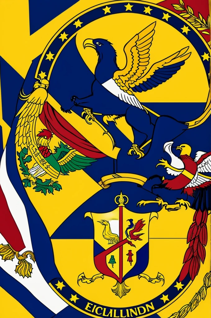 Humanizes Ecuador, uses the emblems of the National coat of arms and the colors of the national flag in anime, thank you
