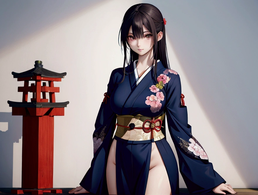 Please draw a full-body image of a Japanese woman.