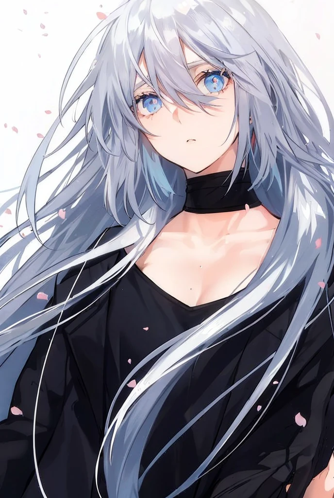 1girl, white hair, blue eyes, scared, terrified, nervous