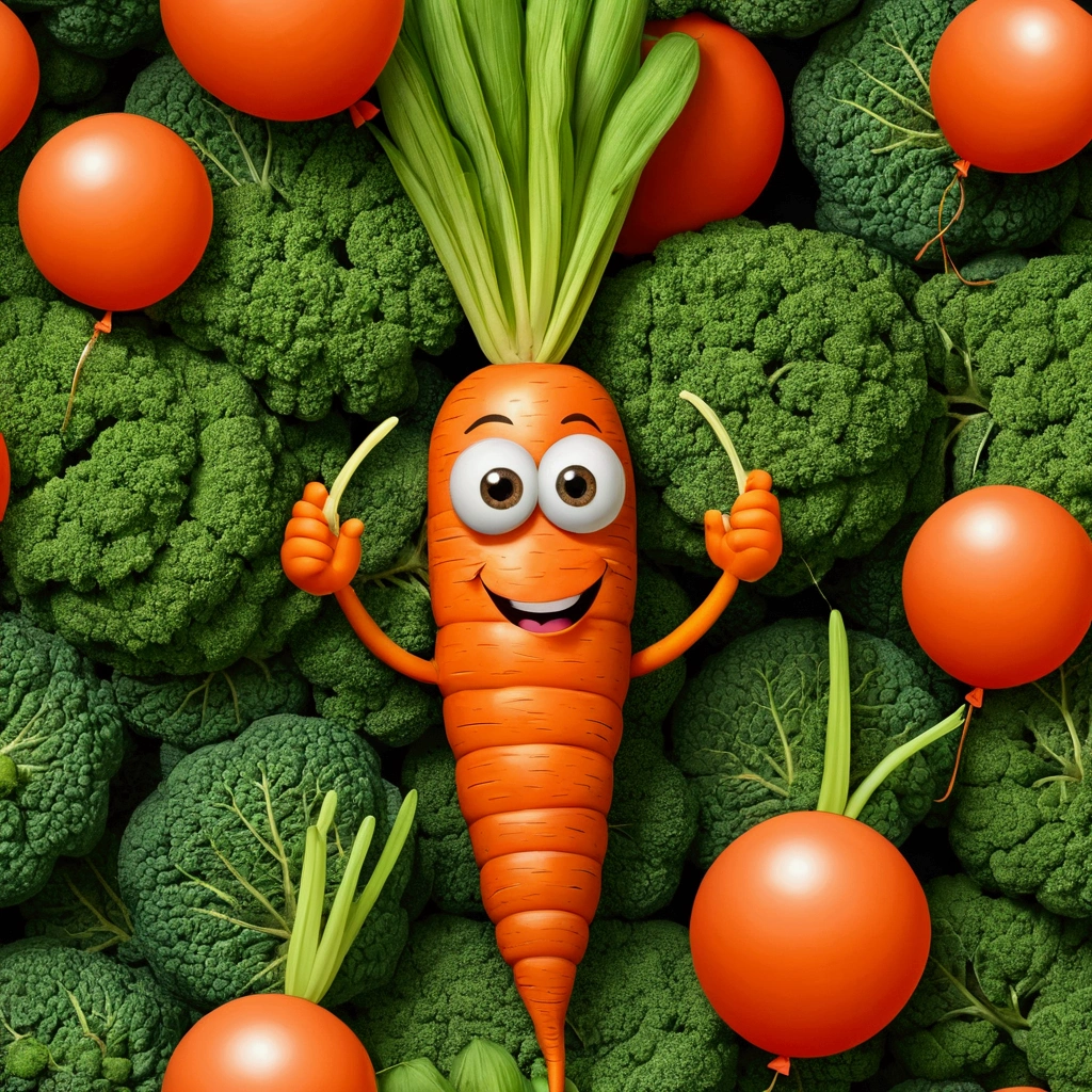 carrot, mushrooms, corn, banana, champignon, cartoon, anime, Carrots with eyes, salted carrots, main carrot, vegetableь, brightness, Style Comics, vegetable balloons, woodlice, beautiful carrots in the garden, balloons, plants, flowers, vegetable, vegetable balls, balls, excellent HD quality, comics, cartoonВысокое разрешение, masterpiece, accuracy, accuracy, Best quality, in detail, high detail, high quality, very detailed,vegetable, vegetableи, green tops, red carrots
Морковь, овощь, brightness, Style Comics, vegetable balloons, woodlice, красивая морковь на грядке, balloons, plants, flowers, vegetable, vegetable balls, balls, excellent HD quality, comics, мультфильмВысокое разрешение, Шедевр, Точность, Точность, Лучшее качество, Детально, Высокая детализация, Высокое качество, Очень детально,овощ, овощи, зелёная ботва, красная морковь