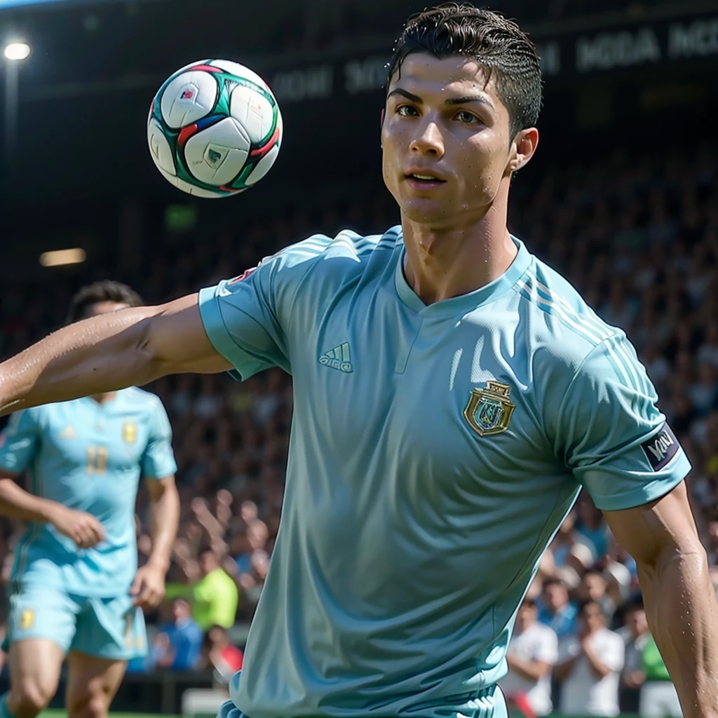 As a video of Cristiano Ronaldo playing a World Cup vs Argentina