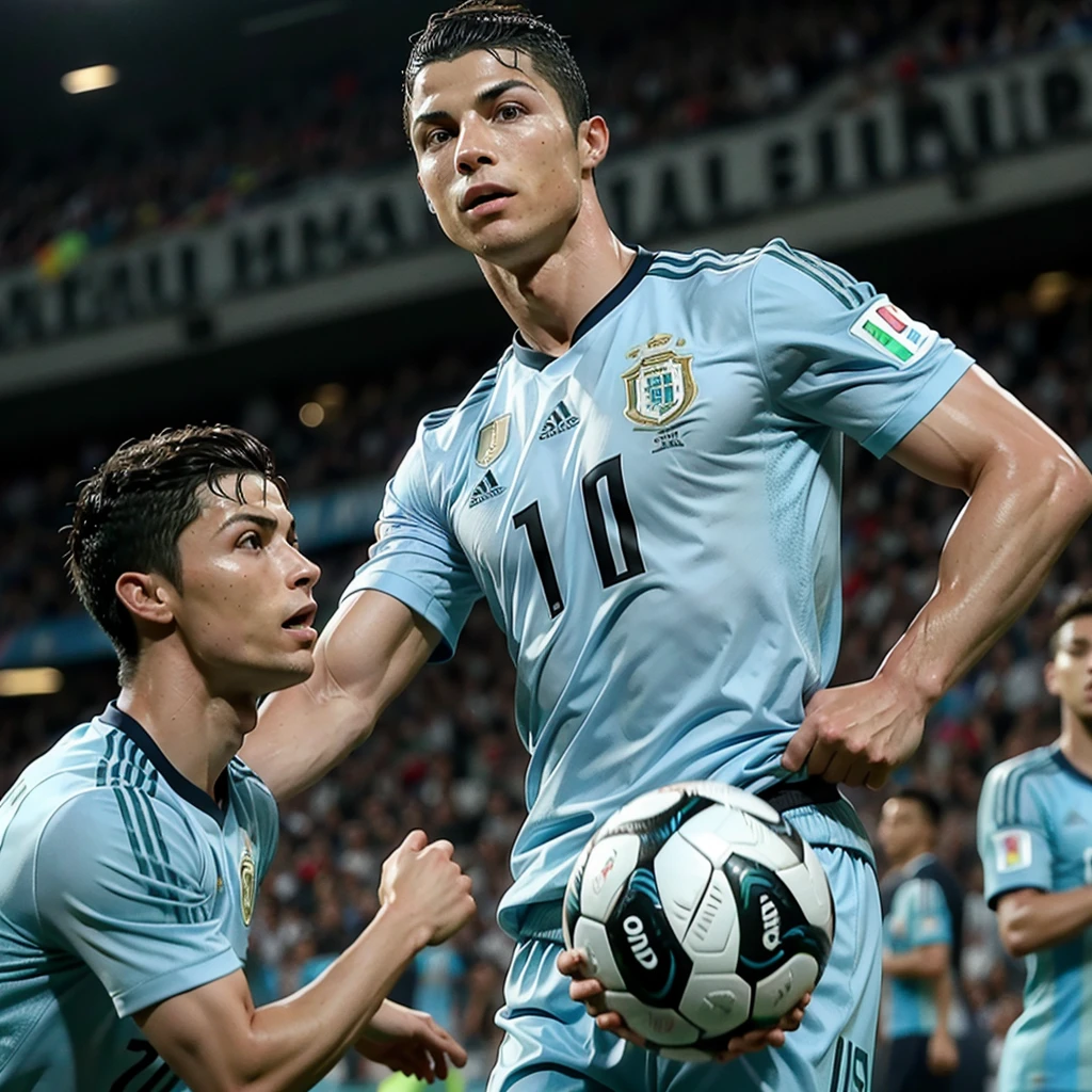 As a video of Cristiano Ronaldo playing a World Cup vs Argentina 