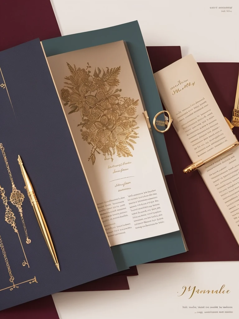 **Prompt Summary:**

Design a book cover for "The Marriage Bargain" with a deep navy or burgundy background. Feature a partially unrolled document with wedding rings and a gold or silver pen. Add a subtle bridal bouquet overlay and a faint silhouette of a couple. Use a bold, elegant serif font for the title in gold or white, with a clean sans-serif font for the author's name. Ensure the design is balanced and highlights the title.