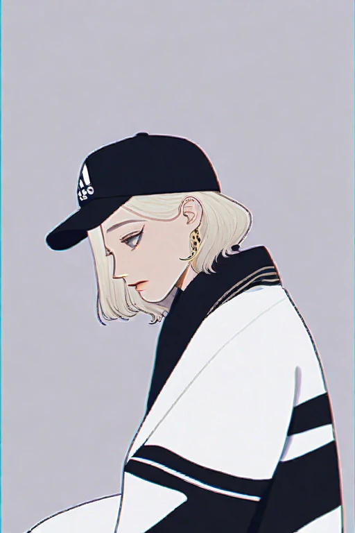 ((Лучшее качество)), ((шедевр)), (подробный), cat on the moon with an adidas cap