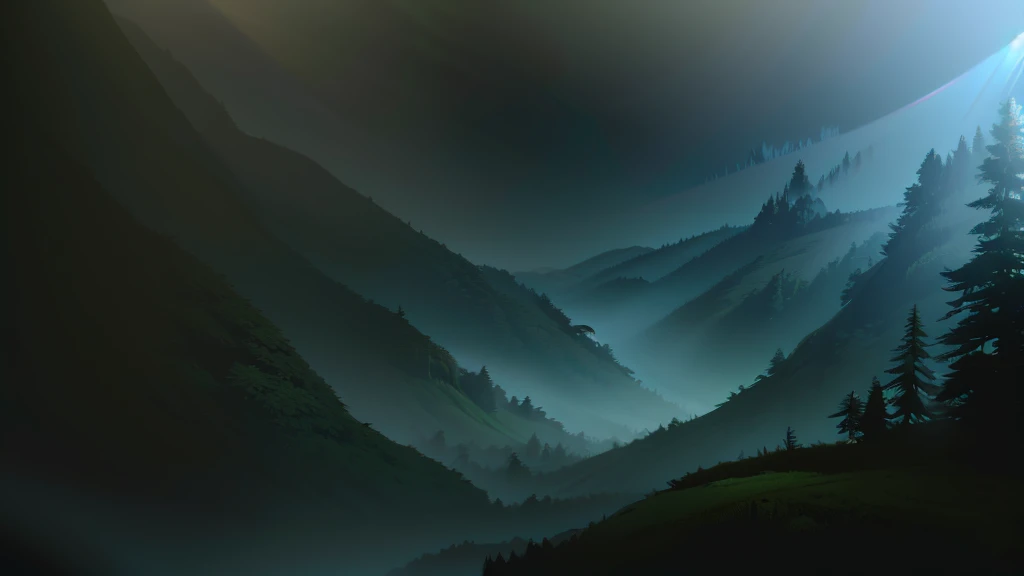 a vast, untamed wilderness, dense forests, lush greenery, rolling hills, winding rivers, majestic mountains, dramatic skies, vibrant colors, natural lighting, serene atmosphere, photorealistic, 8k, hyper-detailed, cinematic composition, dramatic lighting, dramatic shadows, moody ambiance, atmospheric haze, volumetric lighting, rich textures, intricate details, masterpiece, award-winning digital art