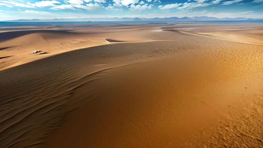 image of a vast wild and untamed world. Show diverse landscapes like, Arid deserts