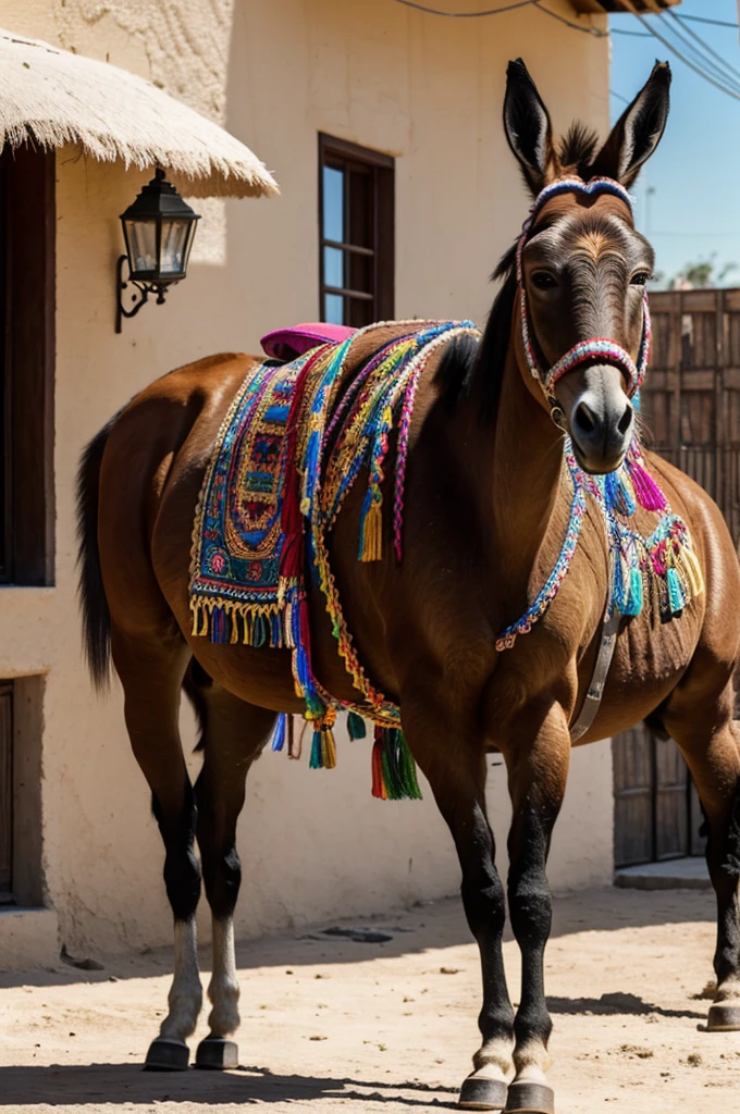 Mexican donkey with charro hat