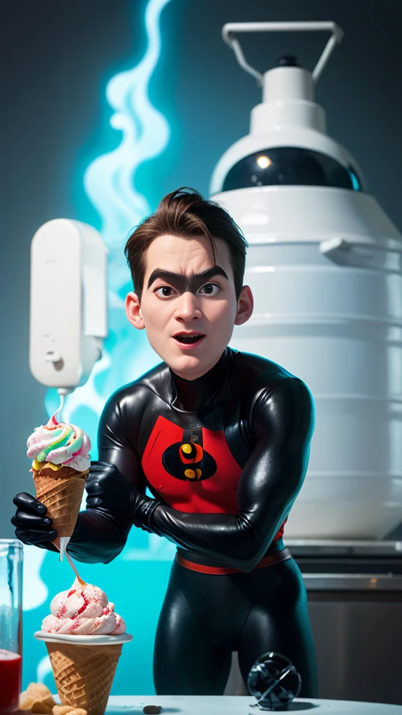 Make the Incredibles Ice Cream mad because he's stuck