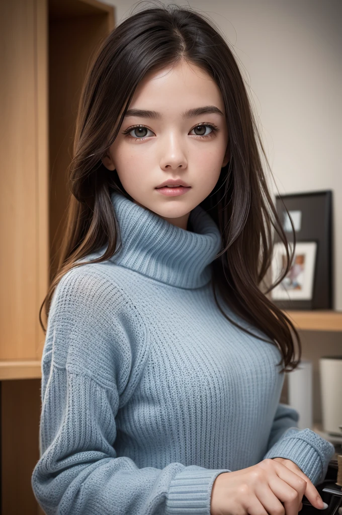 ((best qualityer)), ((work of art)), (detailded), 1 girl, ombro to ombro sweater,