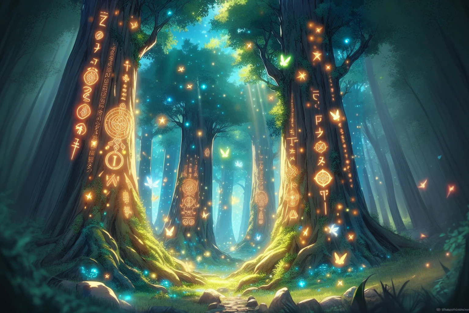 forest of bravery in anime style