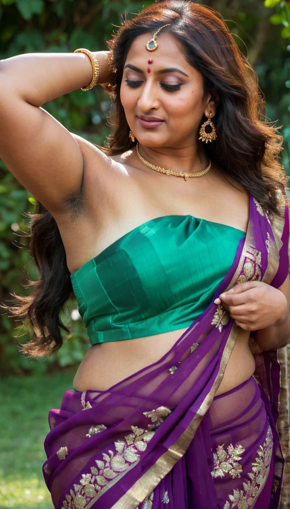 Foto RAW, photorealistic, photography, full body shot, 60 years old Woman, mascara, eye kajal, juicy figure, master shot, perfect eyes, goddess like beauty, pierced eyes, perfect thick chubby mallu Desi aunty bhabhi, Wearing a Stanapatta, a chest-band.Saree model, model Photography, Indian saree shoot, Indian traditional wear advertising photography, traditional wear brand shoot, face of Indian actress Sonakshi Sinha, masterpiece, realistic, realism, incredible details, pleasure, photorealism, detailed skin, skin pores, high contrast, photorealistic Artstation 8k HD digital art trend of high definition and detailed realistic skin texture, ultra detail, realistic skin texture, armature, best quality, ultra high definition, (photorealistic:1.4),, high resolution, detail, raw photo, sweat, Re sharp, by Lee Jefferies Nikon D850 Film Stock Photo 4 Kodak Portra 400 Camera F1.6 Lens Rich Color Ultra Real Realistic Realistic Textures Dramatic Lighting Unreal Engine Trending at Art Station Cinestill 800,(pele altamente detalhada: 1.2), 8k UHD, DSLR, soft-lighting, alta qualidade, grain of film, Fujifilm XT3,she didn't like to wear blouse or bra, she is happy to wear only saree, she hates blouse or bra, highly detailed hairy armpits, hyper realistic skin, skin pores, sweat, veins, stubble armpits, erotic temptation, appealing figure, appealing body language, fleshy arms, horny desi indian mommy, she wants to dominate young boys by showing her tempting figure, irresistibly hot, armpits hair clearly visible, freckles 0.2, stretchmarks 0.2, Sexy mature woman's with slightly wrinkled skin, hyperreal skin texture, insane details, sexy navel folds, fleshy juicy belly,