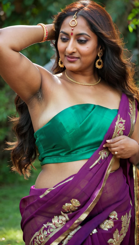 Foto RAW, photorealistic, photography, full body shot, 60 years old Woman, mascara, eye kajal, juicy figure, master shot, perfect eyes, goddess like beauty, pierced eyes, perfect thick chubby mallu Desi aunty bhabhi, Wearing a Stanapatta, a chest-band.Saree model, model Photography, Indian saree shoot, Indian traditional wear advertising photography, traditional wear brand shoot, face of Indian actress Sonakshi Sinha, masterpiece, realistic, realism, incredible details, pleasure, photorealism, detailed skin, skin pores, high contrast, photorealistic Artstation 8k HD digital art trend of high definition and detailed realistic skin texture, ultra detail, realistic skin texture, armature, best quality, ultra high definition, (photorealistic:1.4),, high resolution, detail, raw photo, sweat, Re sharp, by Lee Jefferies Nikon D850 Film Stock Photo 4 Kodak Portra 400 Camera F1.6 Lens Rich Color Ultra Real Realistic Realistic Textures Dramatic Lighting Unreal Engine Trending at Art Station Cinestill 800,(pele altamente detalhada: 1.2), 8k UHD, DSLR, soft-lighting, alta qualidade, grain of film, Fujifilm XT3,she didn't like to wear blouse or bra, she is happy to wear only saree, she hates blouse or bra, highly detailed hairy armpits, hyper realistic skin, skin pores, sweat, veins, stubble armpits, erotic temptation, appealing figure, appealing body language, fleshy arms, horny desi indian mommy, she wants to dominate young boys by showing her tempting figure, irresistibly hot, armpits hair clearly visible, freckles 0.2, stretchmarks 0.2, Sexy mature woman's with slightly wrinkled skin, hyperreal skin texture, insane details, sexy navel folds, fleshy juicy belly,