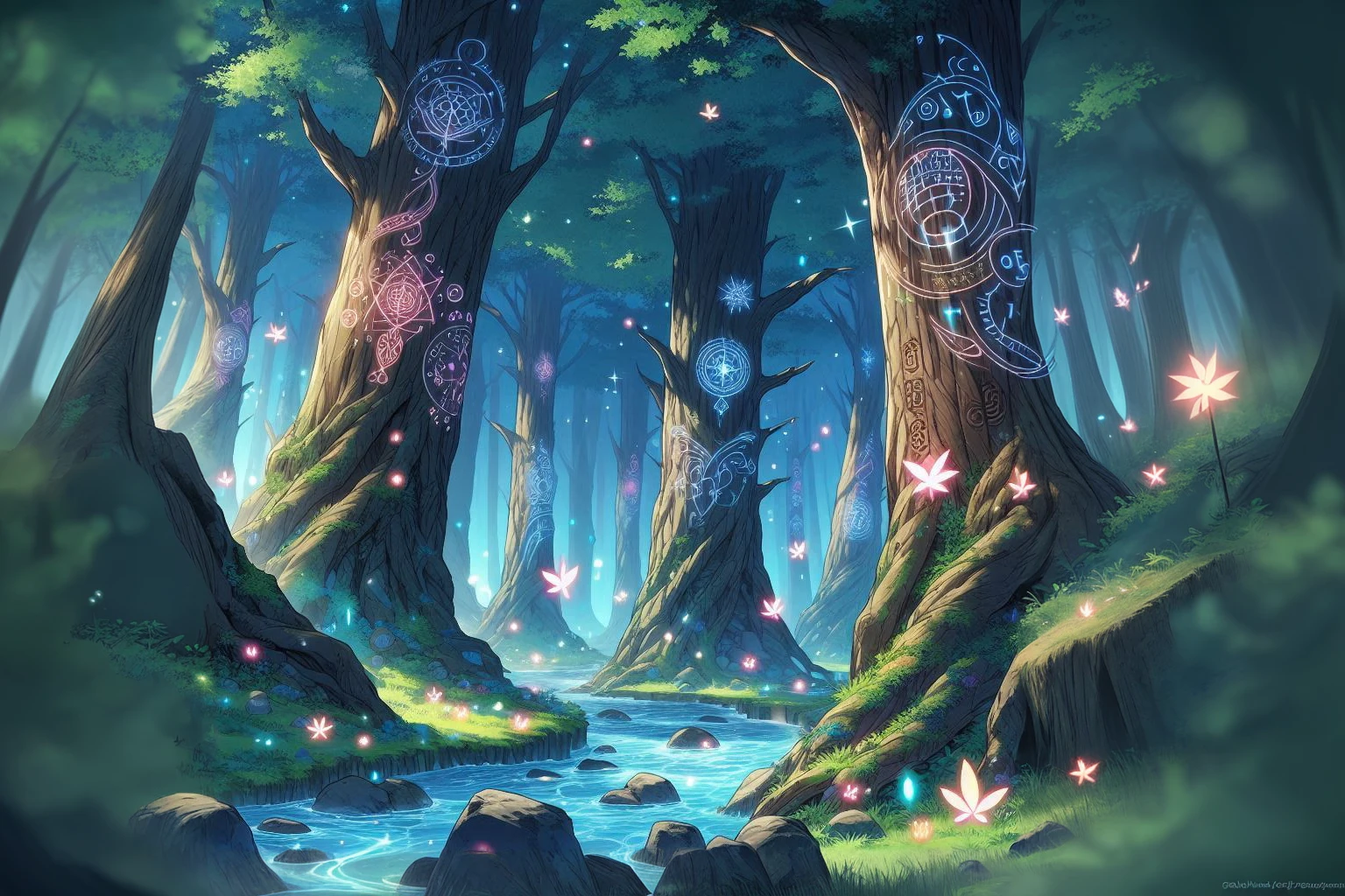 forest of bravery in anime style