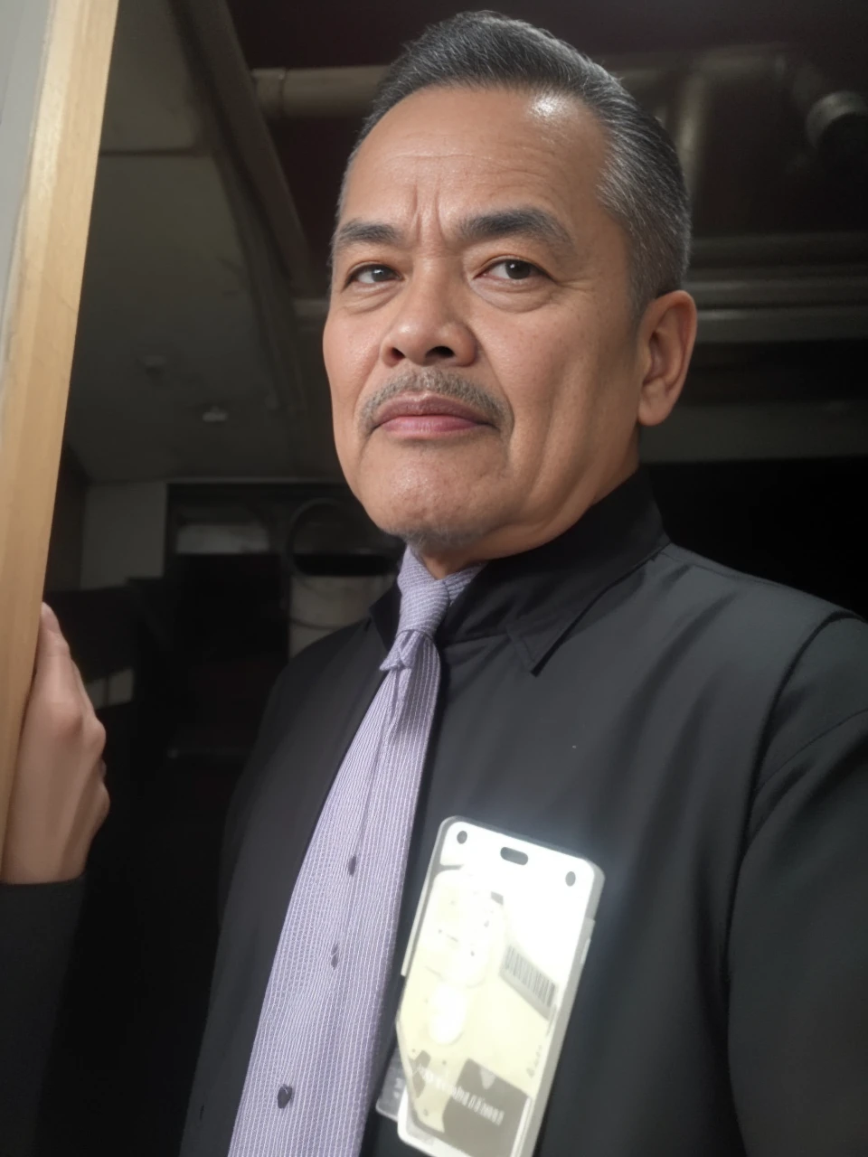 a 70 years old malay man in super mario costume outfit with long rock band hair standing in waste disposal site, night, serious face, nighttime, in pokemon movie style, hyper - realistic photography, dramatic effect, smoke effect in background, dark color grading, full body, 8k, close - up shot, extreme close - up photo