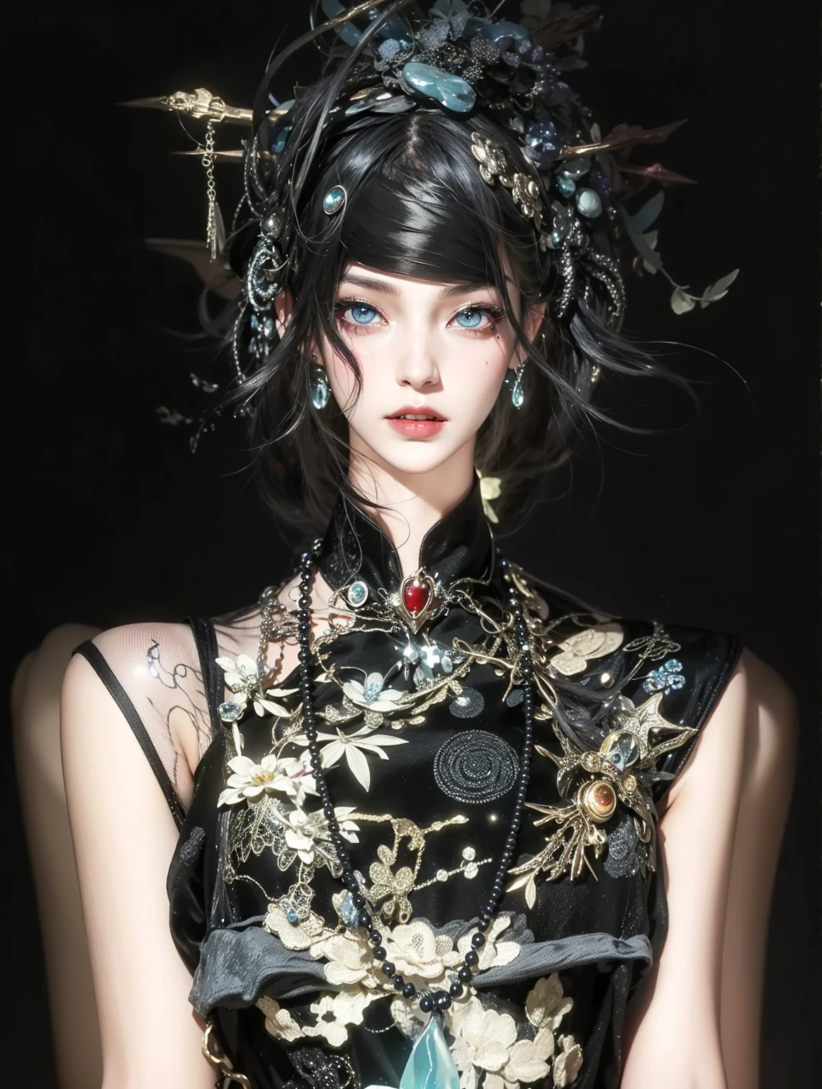 Detailed image quality，Pandora the Witch，wing, Succubus Theme，堕落Angel，Excellent，scary，Secret Terror，Tentacles，With eyes，Uncanny Valley Effect，Beast Blood Moon，skeleton，vampire，Hellfire，Dark Queen，Angel，magician magic witch，16岁Angel，Eyes are blue(Pupils as deep as the starry sky)，Gorgeous tattoo designs all over the body，Tattoo Queen，Succubus Queen
