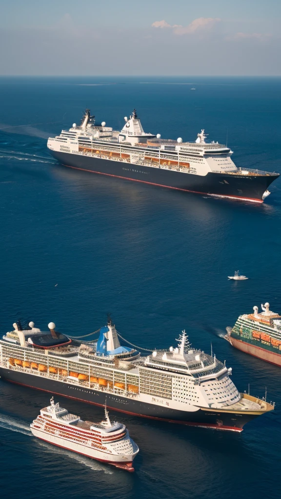 many ships and many people, 4k image 